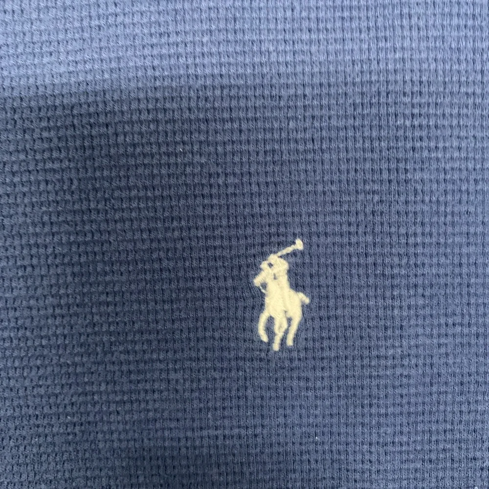 Polo Ralph Lauren Long Sleeve Waffle Knit Shirt Men's XL Blue 100% Cotton V-Neck